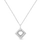 .925 Sterling Silver Pave-Set Diamond Accent Kite Shape 18" Pendant Necklace (I-J Color, I1-I2 Clarity)