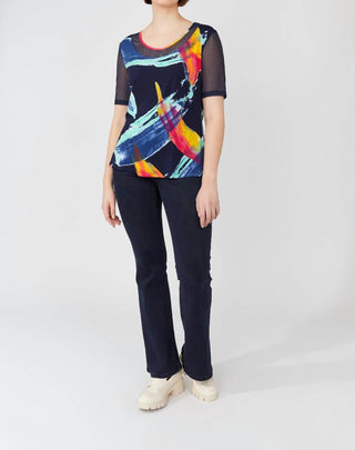 Frank Lyman - Blusa de malha estampada com decote redondo