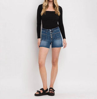 Lovervet - High Rise Button Up Shorts