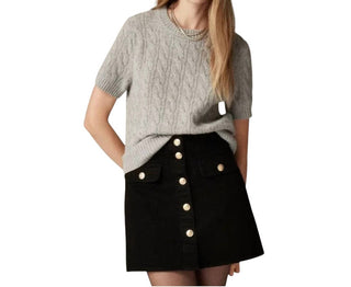 J.Crew - Minissaia jeans com botões frontais