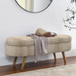 Modern Ottoman Oval Storage Bench With Rubber Wood Legs