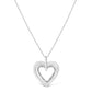 .925 Sterling Silver Prong-Set Diamond Accent Double Heart 18" Pendant Necklace (I-J Color, I1-I2 Clarity)