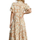 Umgee - Botanical Print A-line Tiered Dress
