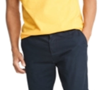 Camisa polo Tommy Hilfiger Eaton Custom Fit sem gola, tamanho P, amarela