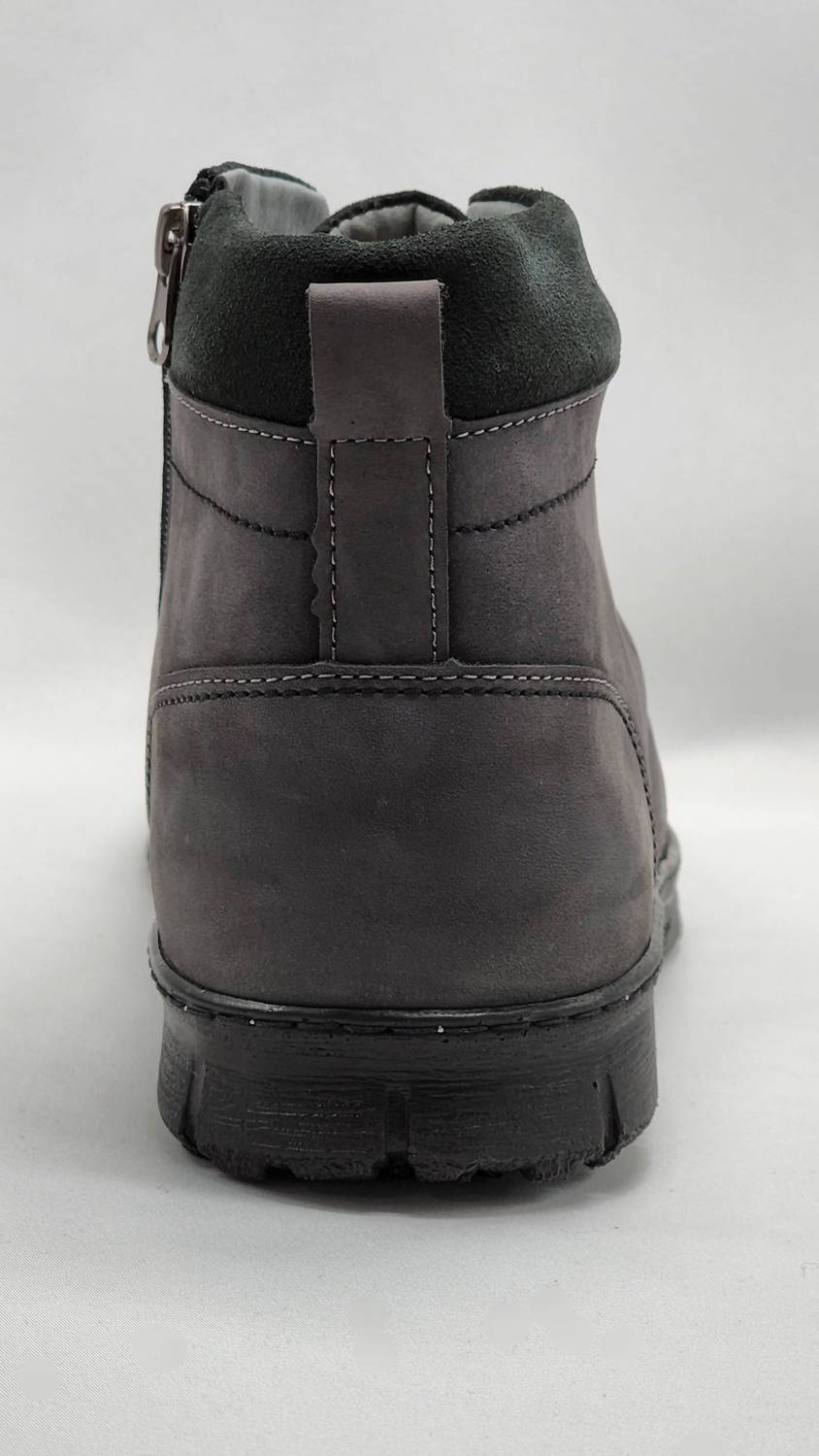 Kcr Group - Men's Thick Fur-Lined Zip-Up Nubuck Leather Boots