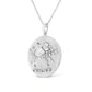 .925 Sterling Silver Diamond Accent Cancer Zodiac Design 18" Pendant Necklace Medallion (K-L Color, I1-I2 Clarity)