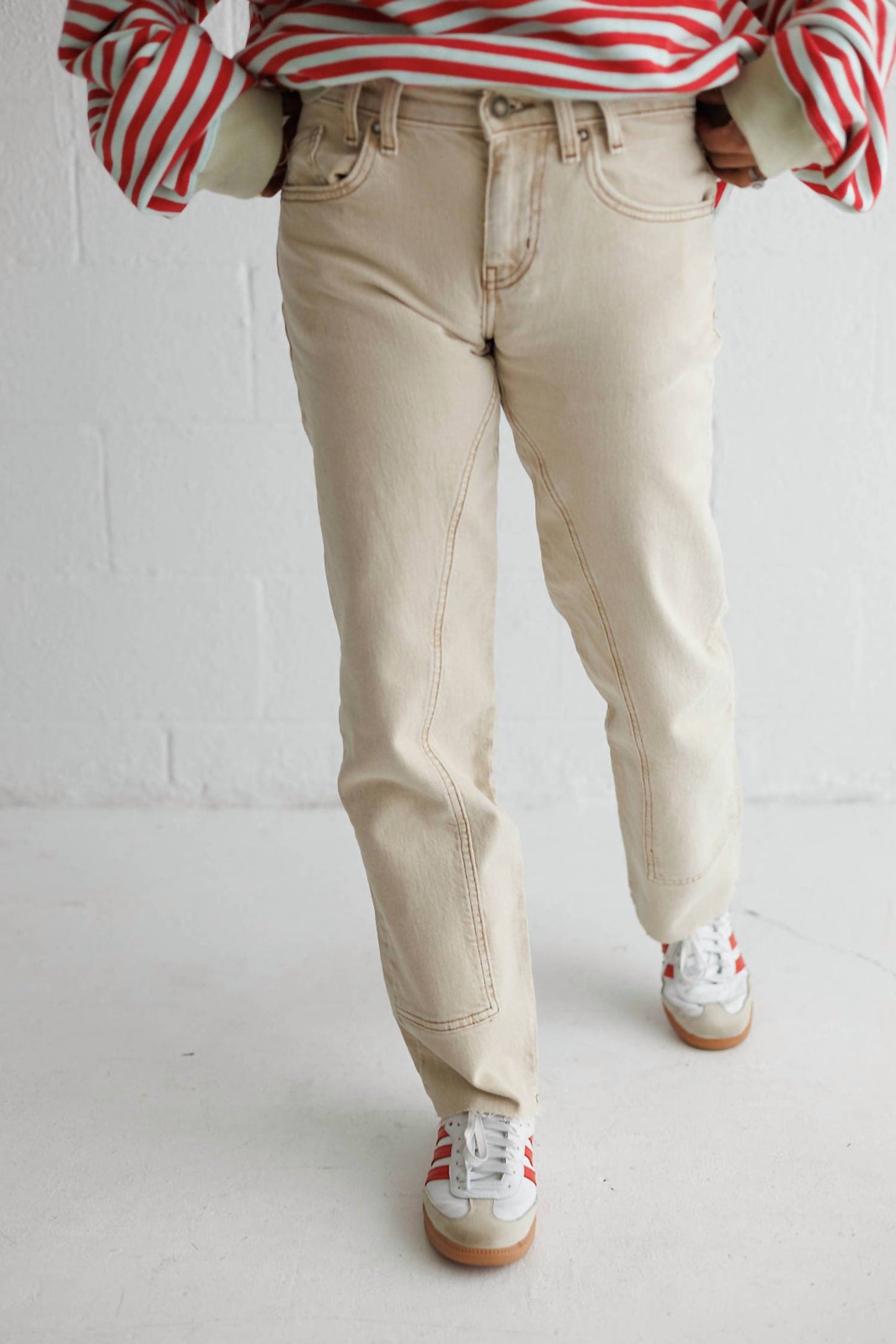 Free People - Risk Taker Mid-Rise Straight Jeans