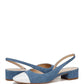 Veronica Beard - Cecile Denim Cap-Toe Slingback Sandals