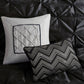 7 Piece Tufted Comforter Set Black Queen
