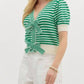Entro - Julian Stripe Bow Front Knit Top