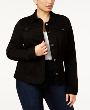 Jaqueta jeans feminina Charter Club preta tamanho 4X