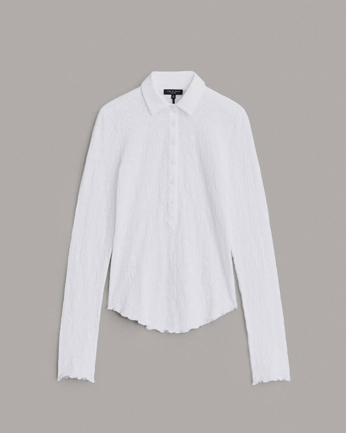 Rag & Bone - Gemma Floral Jacquard Polo Tee