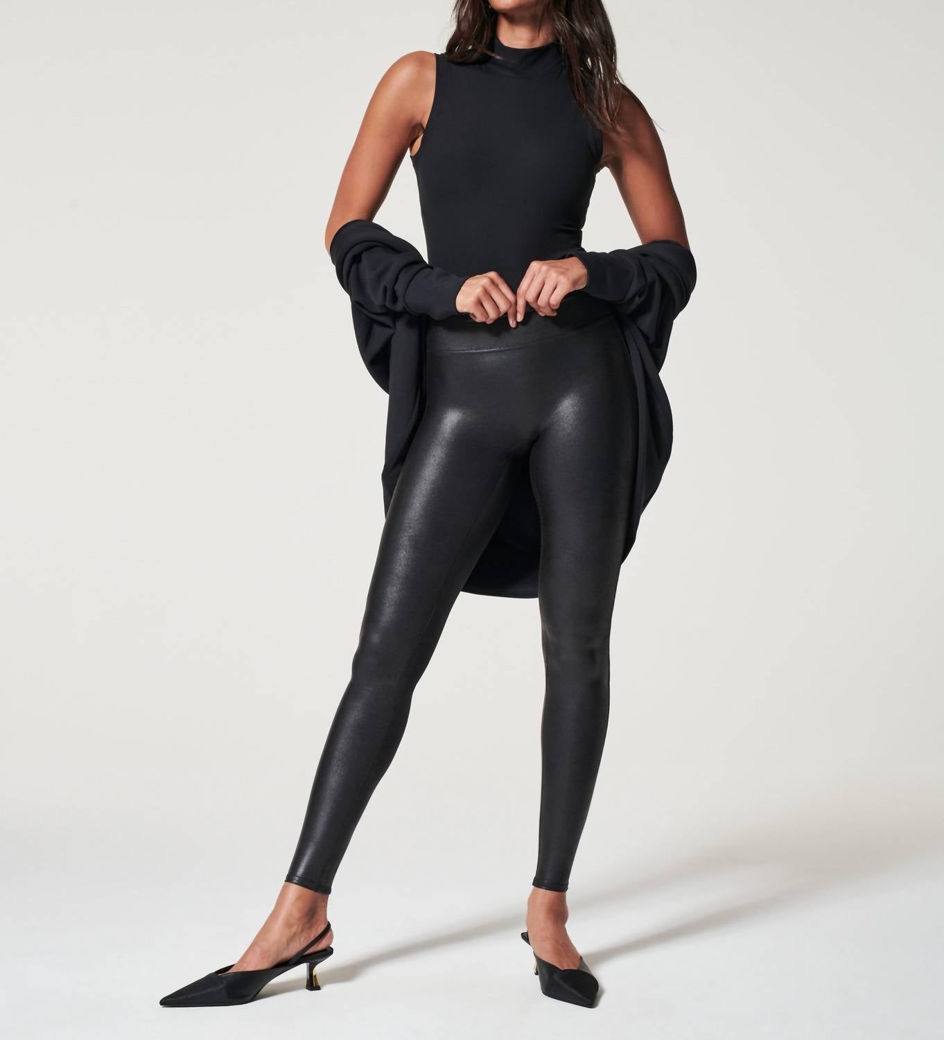 Spanx - Petite Faux Leather Leggings
