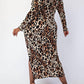 The Curve La - Plus Size Long Sleeve Midi Dress With Side Slit