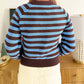 Aaron & Amber - Bohemian Style Half Button Polo Striped Sweater