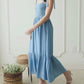 Blu Pepper - Smocked Tie Strap Maxi Dress