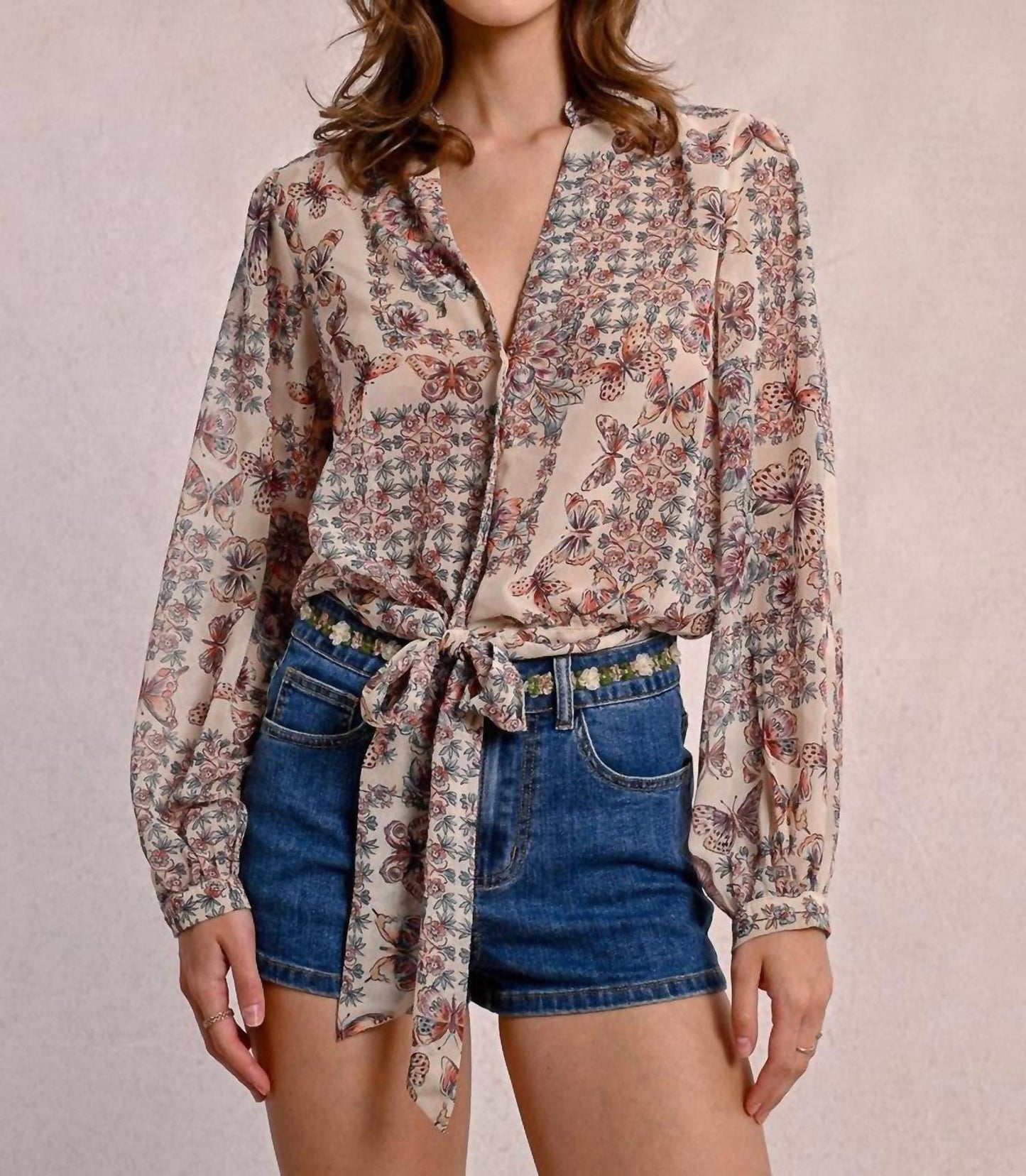 Molly Bracken - Butterfly Tie Front Blouse