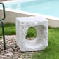 Lyra Outdoor Patio Karst Cave Inspired MGO Side Table White