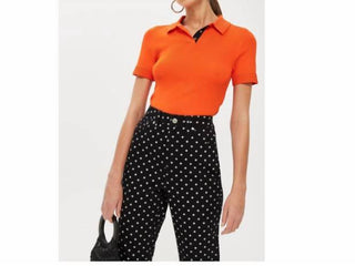 Topshop - Calça Jeans Mom Cintura Alta com Bolinhas