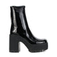 Jeffrey Campbell - Women's Refresh L Black Crinkle Patent Leather Platform Boots