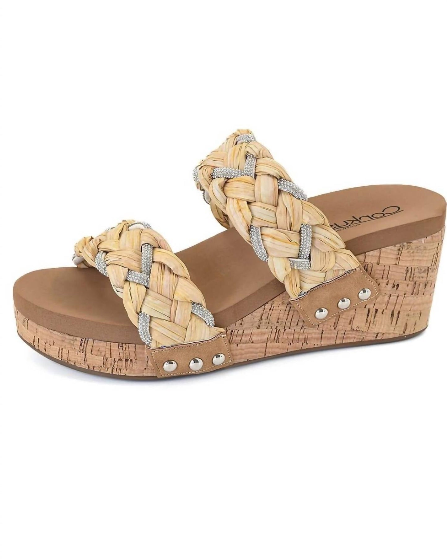 Corkys Footwear - Women's Total Knockout Raffia & Rhinestone Wedge