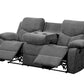Kalen Chenille Sofa With Drop Down Table - Gray