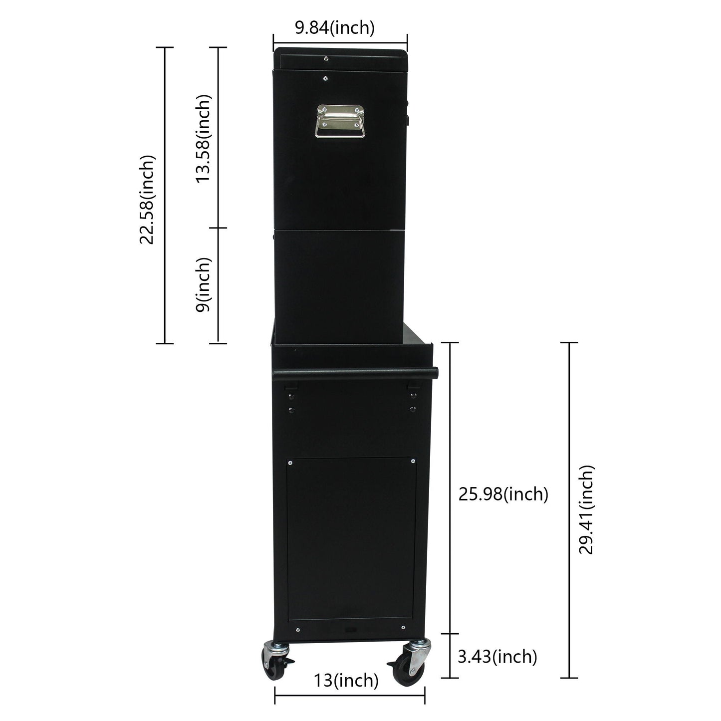 6 Drawer Lockable Tool Cabinet On Wheels With Detachable Toolbox