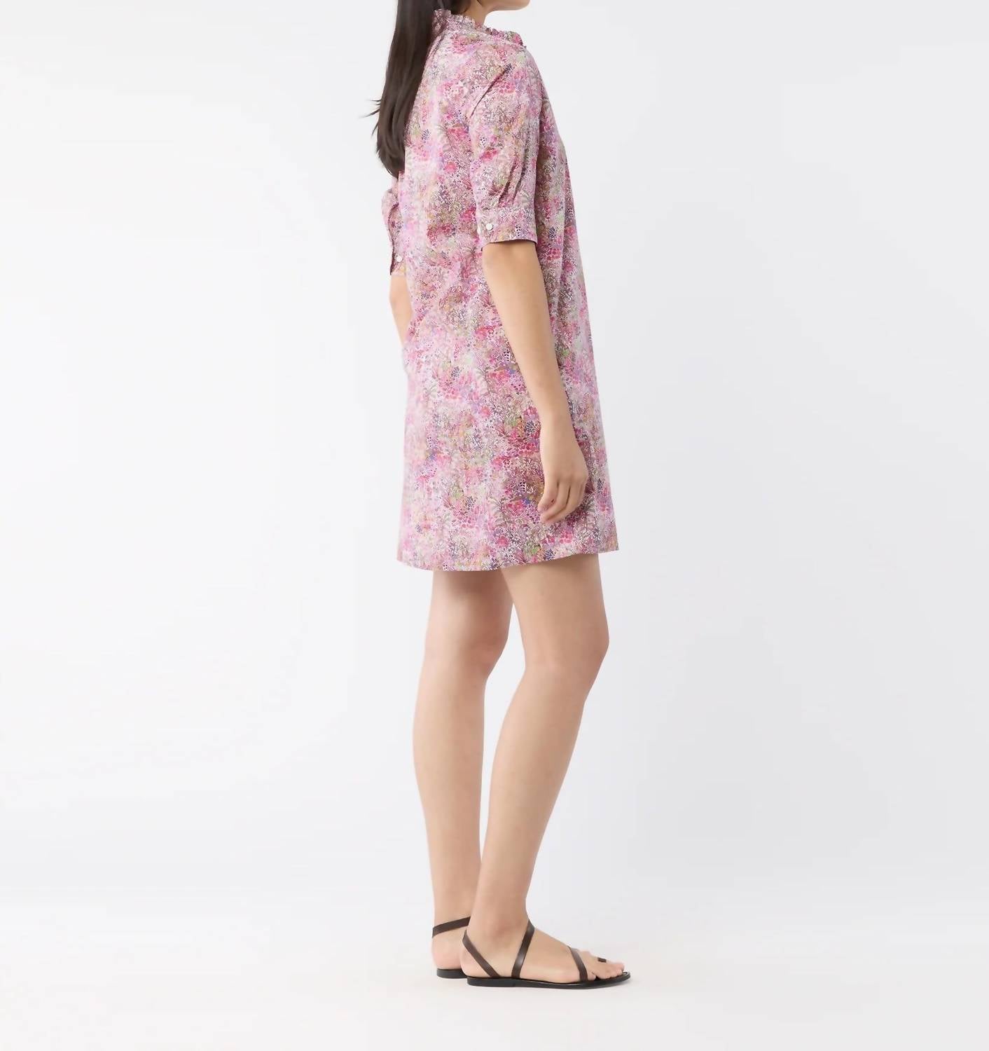 Ann Mashburn - Elbow-sleeved Frill Dress