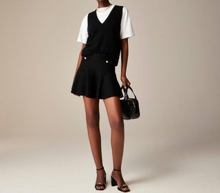 J.Crew - Mini-suéter-saia em linha A em lã merino