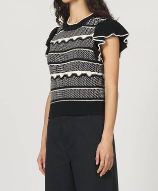 Another Love - Bethany Ruffle Sleeve Stripe Shirt