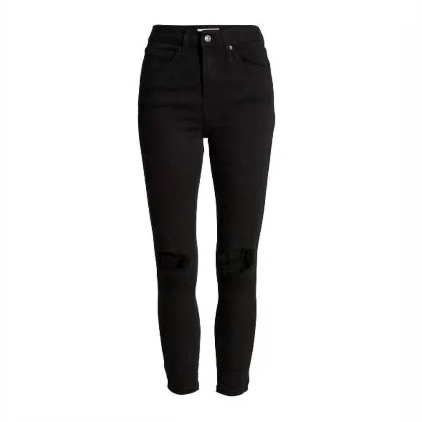 Topshop - High Rise Jamie Stretch Denim Ripped Skinny Jeans - Petites