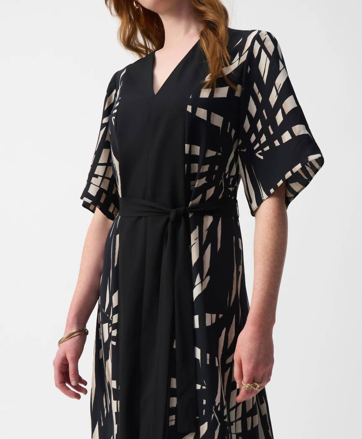 Joseph Ribkoff - Tropical Print Midi A-line Dress