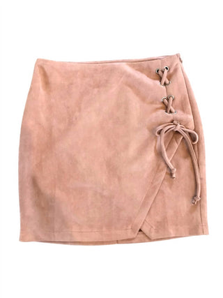 Hem & Thread - LACE UP ULTRA SUEDE MINI SKIRT