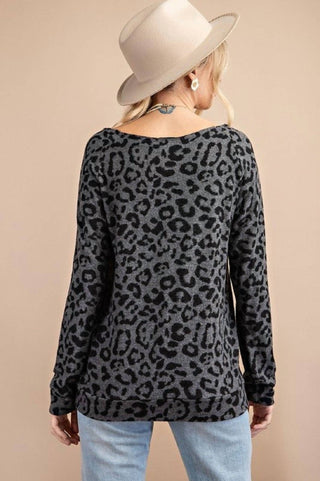 143 Story - Blusa de malha leopardo
