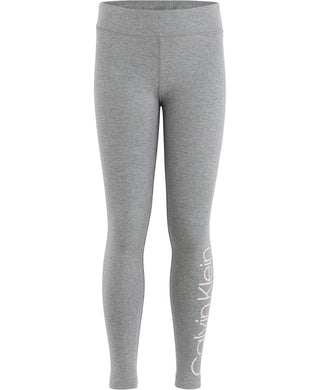 Calça legging Calvin Klein Big Girl com estampa de logotipo cinza, tamanho G/G (12-14)