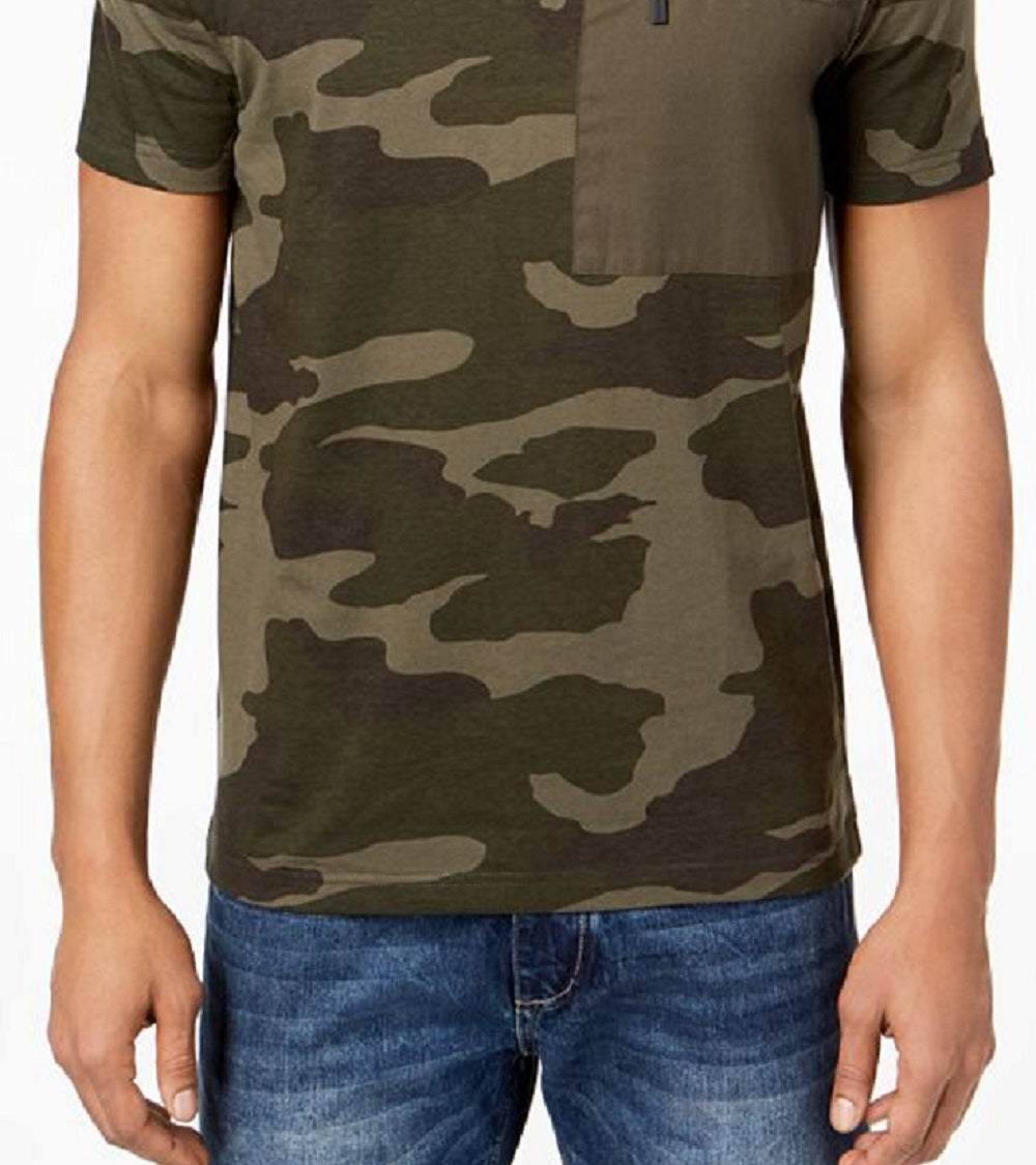 Camiseta masculina Sean John com bolso e zíper, tamanho grande, verde