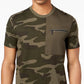 Camiseta masculina Sean John com bolso e zíper, tamanho XX-G, verde