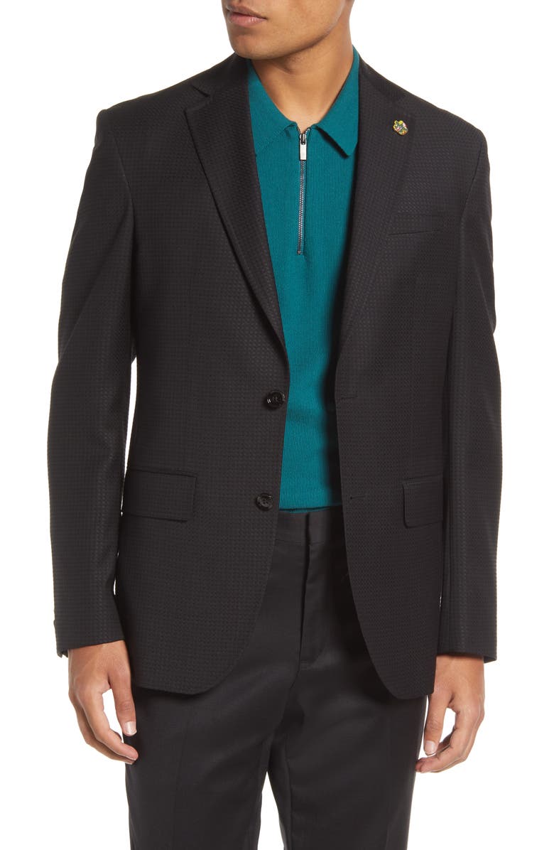 Casaco esportivo Karl Soft Wool Blend da Ted Baker London, preto, tamanho 40 regular