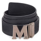 Cinto de couro reversível Claus masculino MCM, preto, tamanho regular