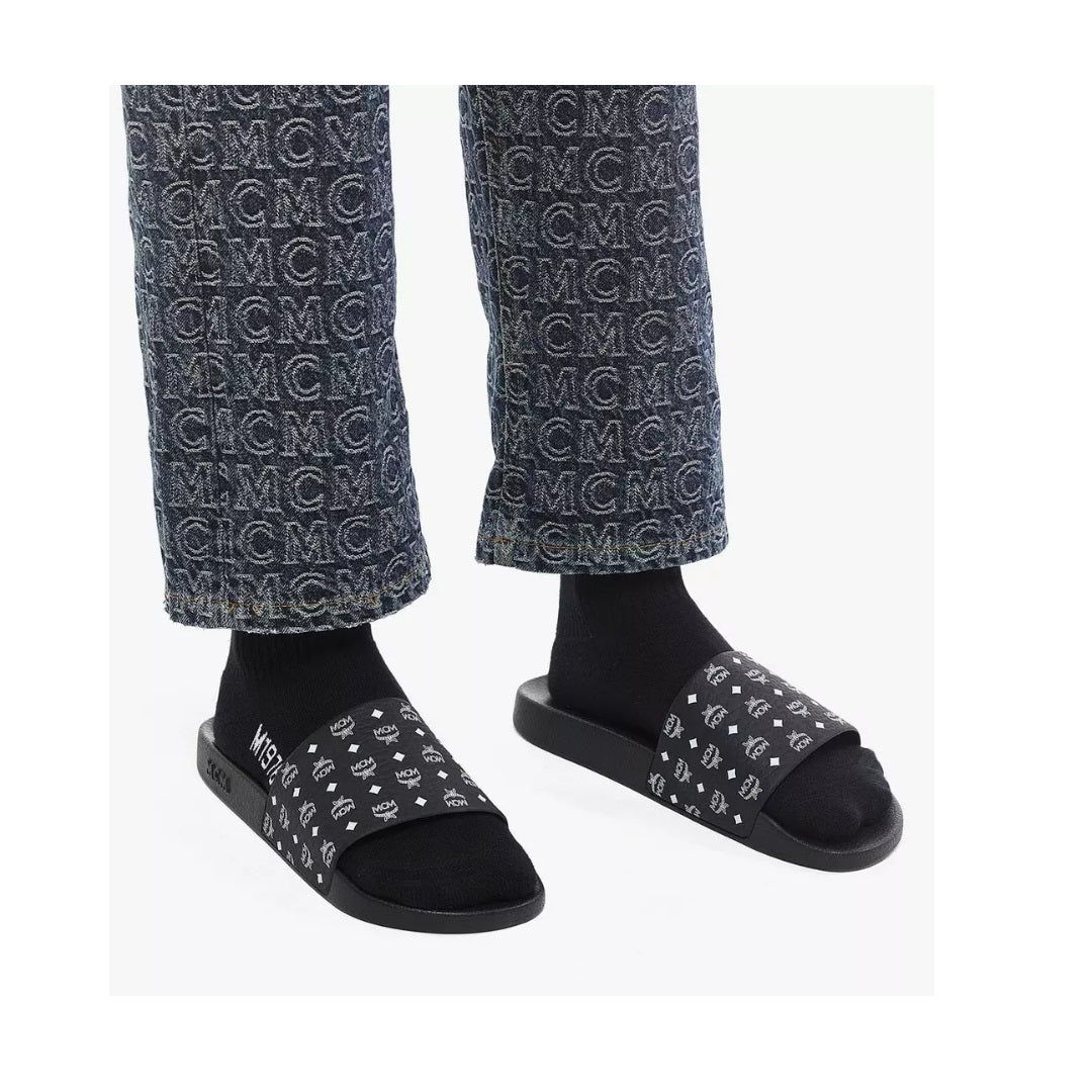 Sandália Slide Monogram Feminina MCM Preta Tamanho 41