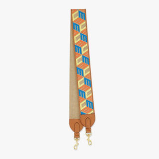 MCM Aren Shoulder Strap in Cubic Monogram Webbing