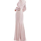Mac Duggal - Satin Ruched Bishop Sleeve Gown