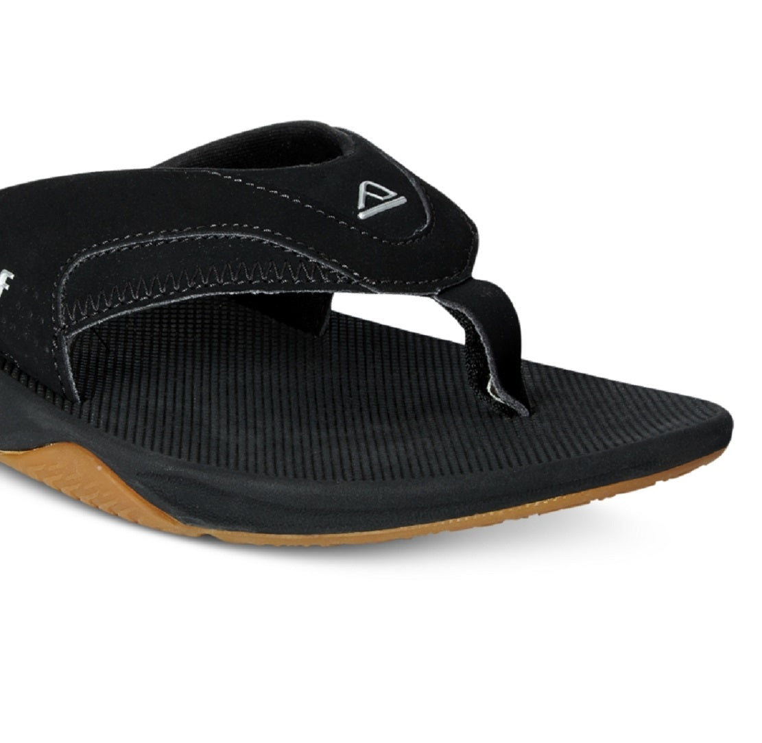 Sandálias Reef Fanning Thong Masculinas Pretas Tamanho 8