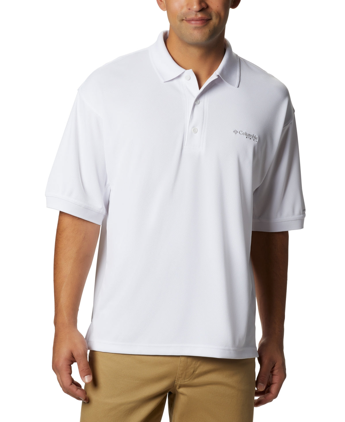 Columbia Polo Perfect Cast Masculino Branco Tamanho Pequeno
