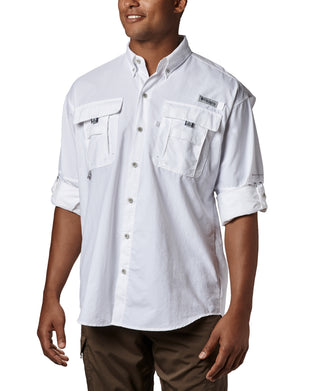 Camisa Columbia Bahama II Manga Longa Masculina Branca Tamanho P