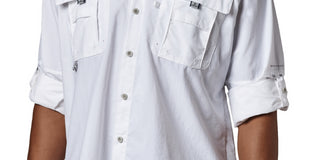 Camisa Columbia Bahama II Manga Longa Masculina Branca Tamanho P