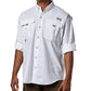 Camisa Columbia Bahama II de manga comprida masculina, branca, tamanho XX-G