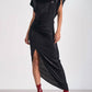 Elan - Cap Sleeve High Slit Dress