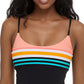 Body Glove Junior's Nautical Stripe Norah Cropped Bikini Top Maiô Preto Tamanho P