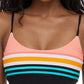 Body Glove Junior's Nautical Stripe Norah Cropped Bikini Top Maiô Preto Tamanho P